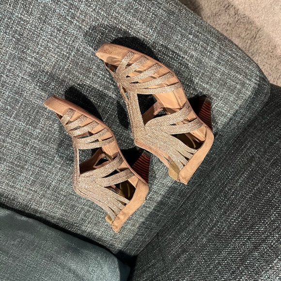 Azura Leather/Suede Sparkle Heels - Picture 2 of 4